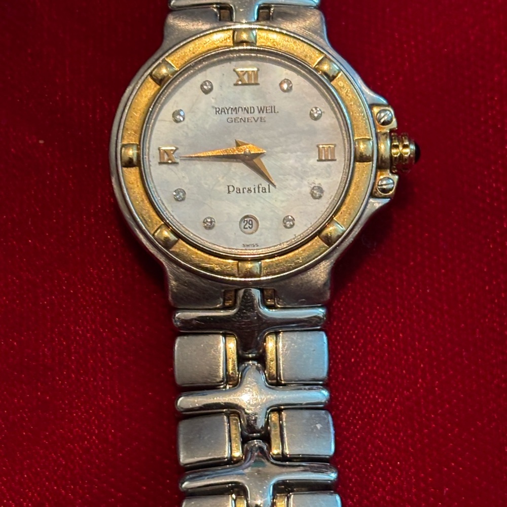 Raymond Weil Parsifal 9990  MOP diamonds dial Silver and Gold women’s Watch,